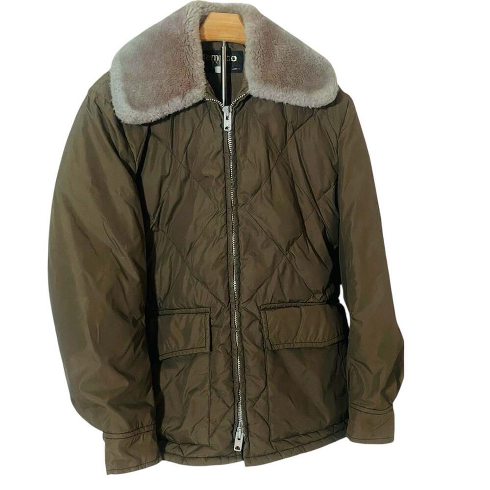 VTG Tempco Down Insulated Jacket Coat Sz 42 Brown Seattle